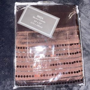 IBIZA Cocoa and beige bathroom shower curtain